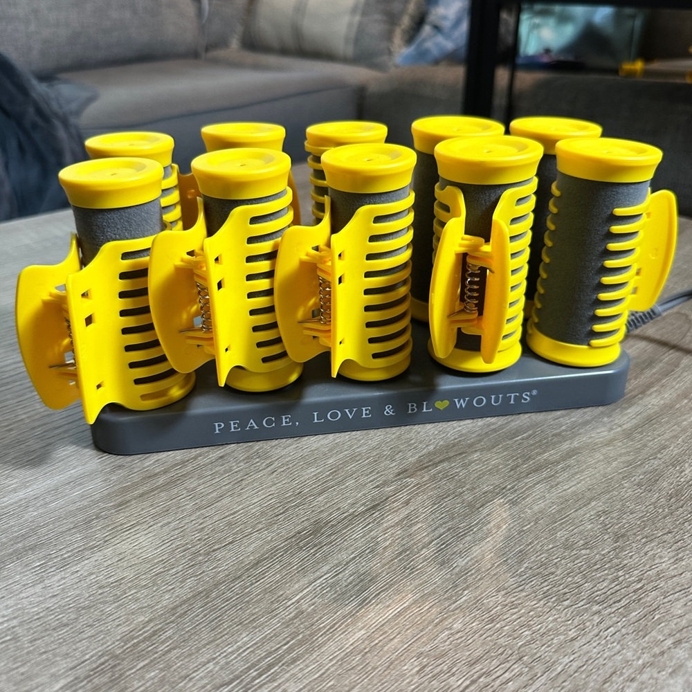 Drybar Yellow and Gray Hair Rollers